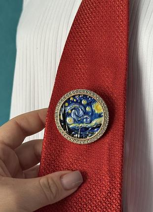 Брошка кругла ван гог картини унісекс прикраси