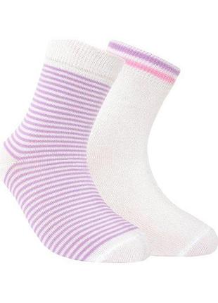 Шкарпетки дитячі esli 14с-14спе (707) 2 пари 12 (18-20), білий-бузковий