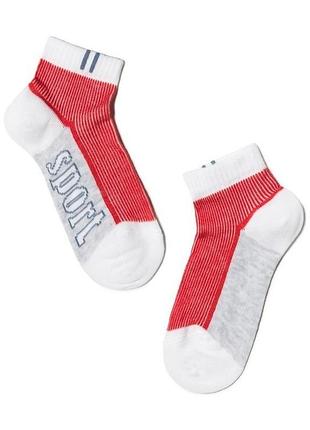 Шкарпетки дитячі conte-kids active 13с-34сп (309) короткі 14 (21-23), білий-червоний