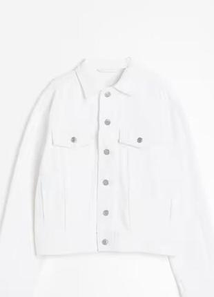 Белая джинсовая куртка джинсовка от h&amp;m