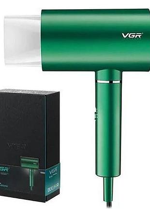Фен професійний vgr v-431 green, 2 рівні обдування, 2 рівні температури, насадка-концентратор