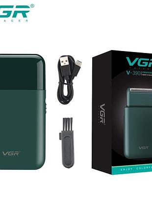 Електробритва vgr v-390 шейвер green, висувний тример