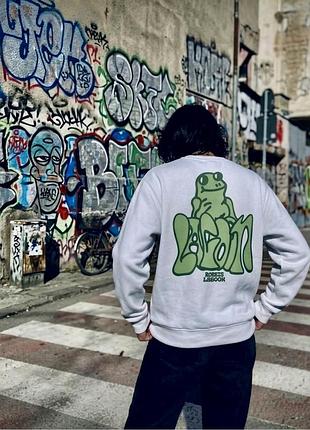 Світшот бавовняний білий утеплений liquid lagoon "larry lagoon" — стильний unisex (сша)