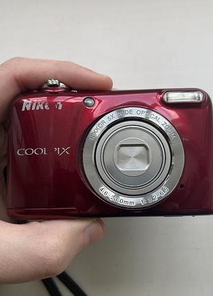 Редкий фотоаппарат камера 2000х nikon coolpix l31 красный глянец + клетка 2гб