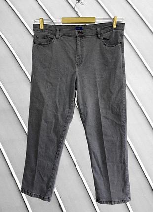 Мужские серые джинсы cotton traders размер 2xl 3xl w38 l30 оригинал прямые regular straight стрейчевые высокая посадка коттон трейдерс стан идеал