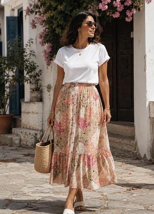 Tu нова ярусна спідниця  clothing з віскози в техніці печворк xl-2xl