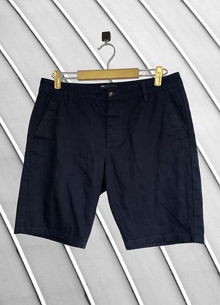 Мужские шорты чинос asos размер l xl w34 оригинал темно-синие хлопковые шорты классические chinos на пуговицах асос стан идеал темно-синий 34 l