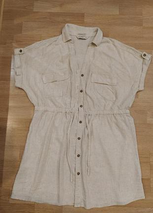 Стильна сукня- блуза 💯 льон, оригінал,новий стан
 f&f, size l
