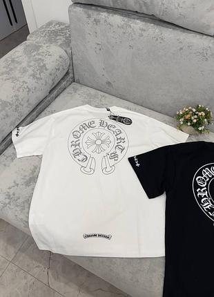 Футболка chrome hearts premium — white / black