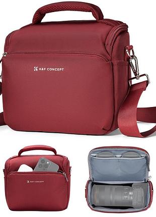 Сумка через плечо для фотоаппарата k&f concept camera sling bag 5l urban wander 05 (красный) (kf13.179v9)