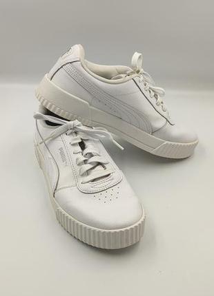 👟 puma carina — женские белые кеды на платформе 40 размер 021