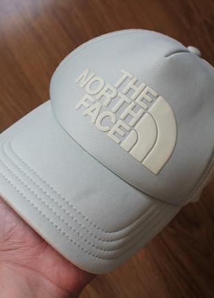 Бейсболка кепка унісекс the north face logo trucker у світло-зеленому кольорі