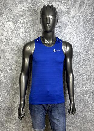 Nike dri-fit running майка безрукавка s размер беговая синяя