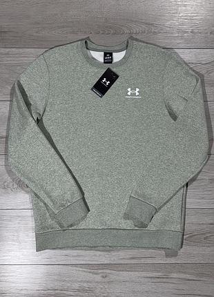 Новая оливковая свитшот кофта андер армор under armour rival fleece crew, l, оригинал