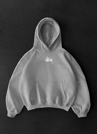 Чоловіче худі stussy в сірому кольорі