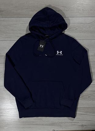 Нова темно синя кофта худі андер армор under armour rival fleece hoodie, факт l, оригінал