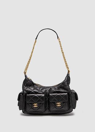 Женская сумка премиум 25c lambskin shoulder bag black/gold