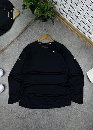 Чоловічий чорний спортивний лонгслів nike running dri-fit оригінал розмір xl/xxl
