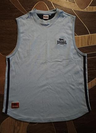 Спортивная майка безрукавка lonsdale london (размер s) оригинал цвет голубой
