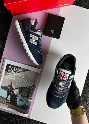Женские кроссовки new balance x stone island navy white акция