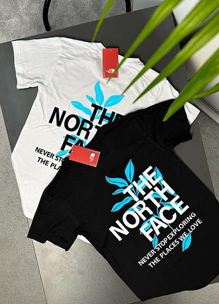 Футболка the north face blue leaves