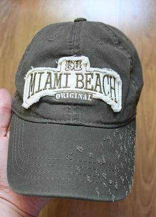 Унисекс кепка винтажная бейсболка цвета хаки с нашивкой «miami beach original» robin ruth