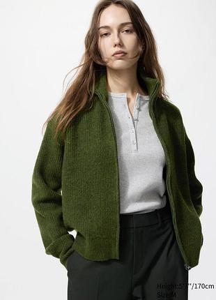 Кардиган на блискавці з топової пряжі «суфле» uniqlo soufflé yarn full-zip cardigan