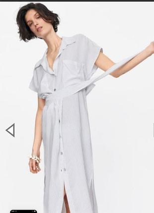 Стильне з кишенями, пояском і розрізами з боків плаття 👗 сорочка