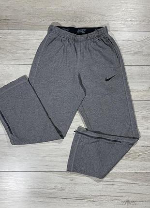 Сток широкие спортивные штаны найк nike dri-fit grey свободный крой, факт m, оригинал