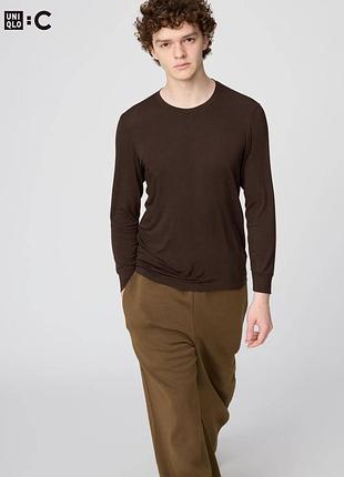 Мужской лонгслив из кашемировой смеси uniqlo