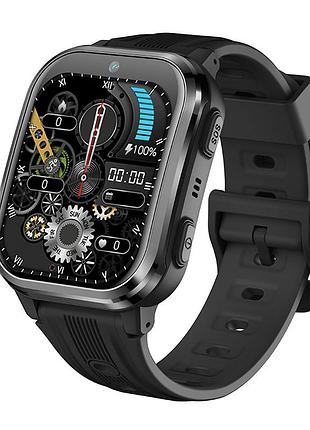Дитячий годинник-телефон d58 з gps, sim, відеозвʼязок, play market чорний