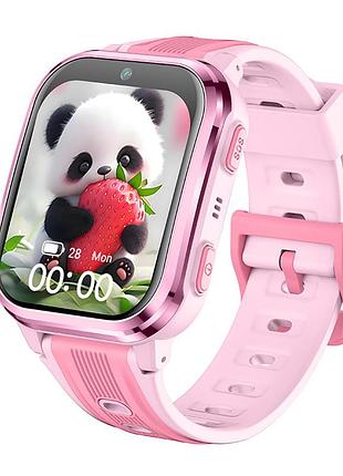 Дитячий годинник-телефон d58 з gps, sim, відеозвʼязок, play market чорний розовий