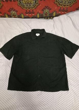 Чоловіча фактура бавовняна літня сорочка з коротким рукавом, pull&bear,  updated garments, оригінал p. l