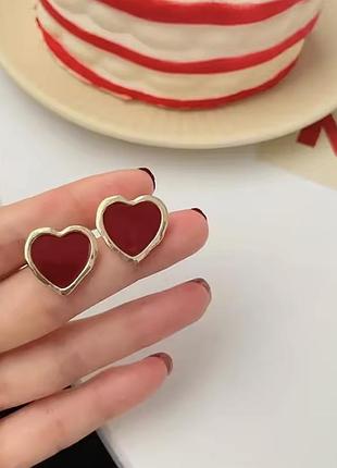 Сережки серця ♥️ сережки позолота
