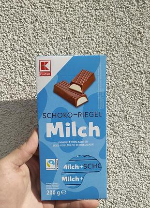 Молочный шоколад k-classic schoko-riegel milch 200 г – шоколадные батончики с кремовой начинкой