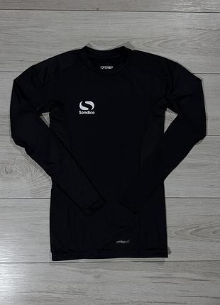 Черная компрессионная спортивная термокофта сондико sondico base layer, s, оригинал