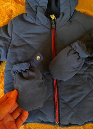 Куртка с варежками для мальчиков 3м, 62см3 фото