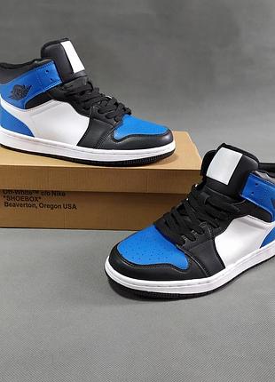 Мужские кроссовки в стиле jordan retro бело-синие