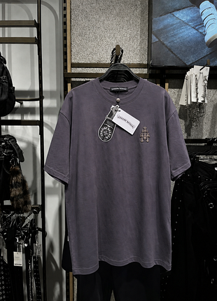 Футболка chrome hearts grey washed tee graphic logo