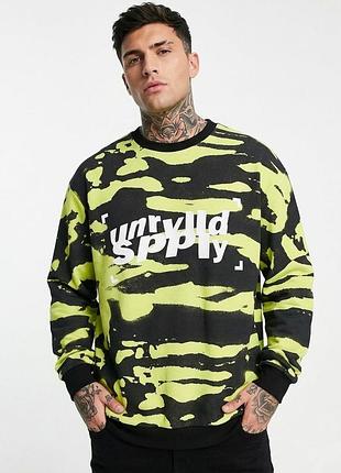 Яркий мужской свитшот asos design в стиле милитари оверсайз, размер l / uk 42