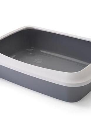 Туалет для котов savic iriz oval 50x37x13,5 см, серый