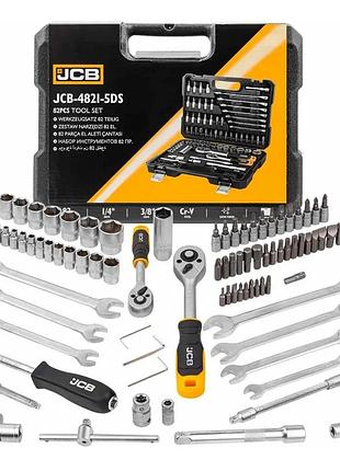 Набор инструмента комбинированный 82пр. 1/4", 3/8" (6-гр.) (4-22 мм) | 59773 | jcb