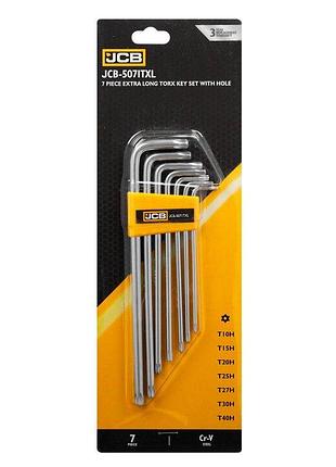Набор г-образ. ключей экстра длинных с отверстием torx 7пр. (t10h-t40h) jcb tools jcb-5071txl