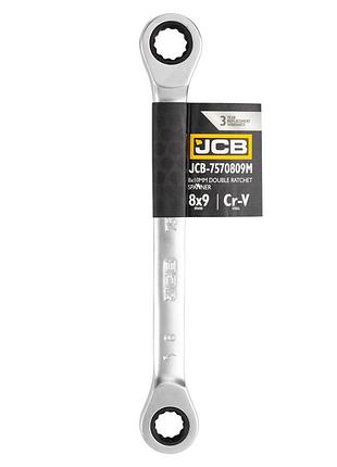 Ключ накидной с трещоткой 8х9 мм jcb tools jcb-7570809m