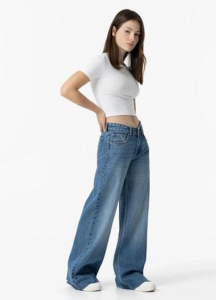 Джинсы прямые wide leg для девочки tiffosi синие 170-176