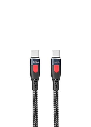 Кабель remax lesu pro aluminum alloy type-c to type-c pd 100w 1m черный (rc-187c)