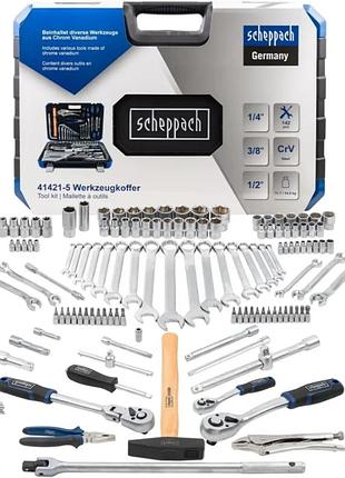 Набор инструмента комбинированный 142пр. 1/2", 1/4", 3/8" (6-гр.) | 60805 | scheppach