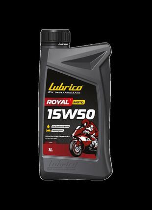 Масло моторное мотоциклетное синтетическое lubrico royal moto 15w50, 1л - api sn, jaso ma2