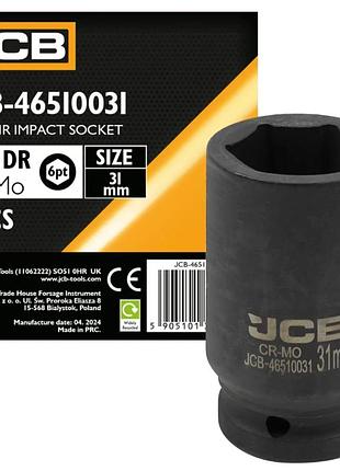 Гoлoвкa тopцeвa удapнa глубокая 3/4" 31 мм (6-гранная) jcb tools jcb-46510031