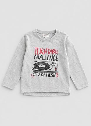 Коттоновый лонгслив piazza italia для мальчика серый 3-4 года (104 см) код: pit1501 212 grey